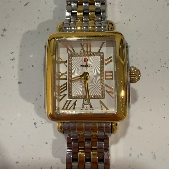 Michele Two-Tone Gold and Silver Watch - Picture 2 of 8